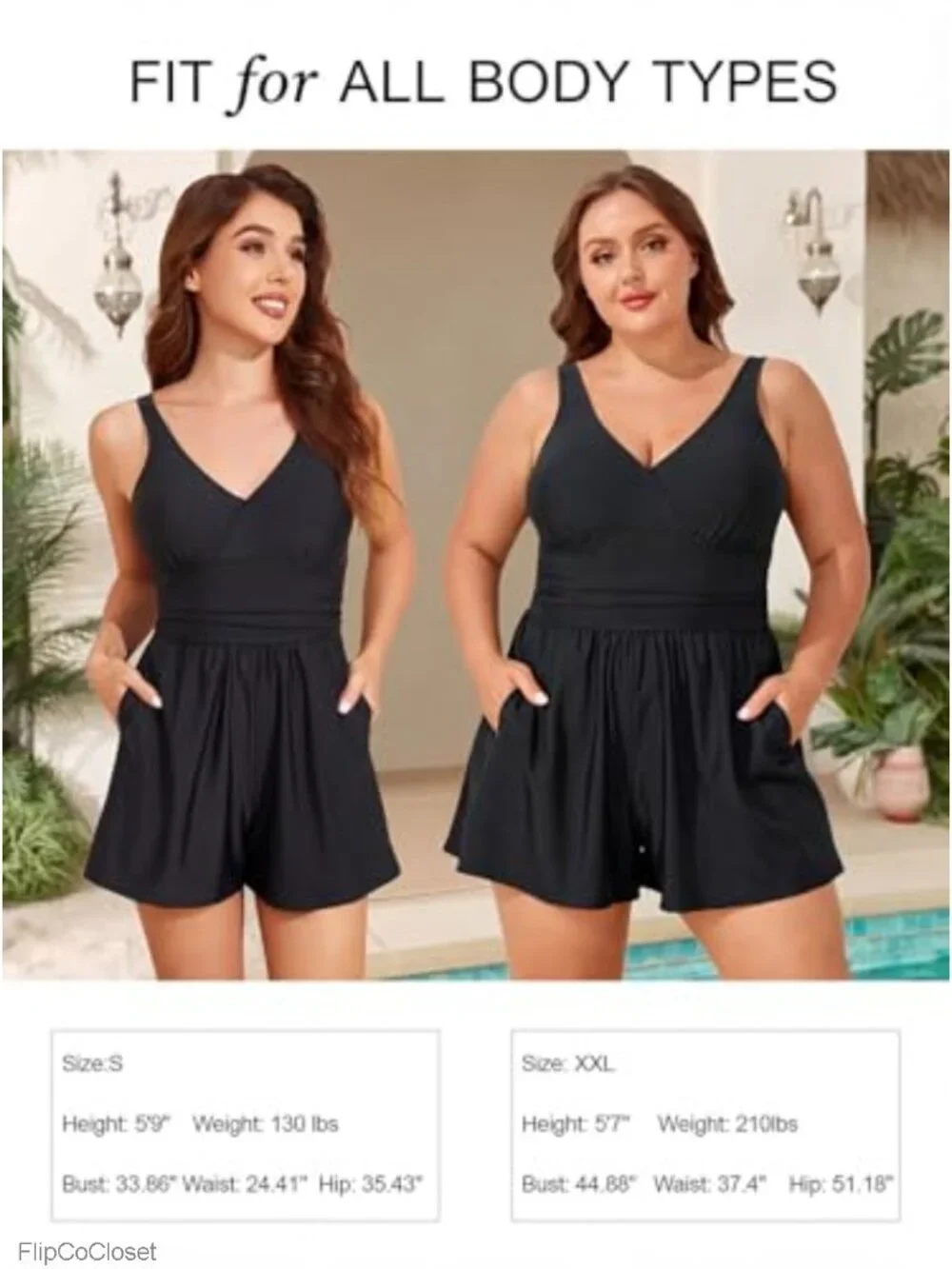 Women's Tummy Control Swim Romper One Piece V Neck Modest Bathing Suit with
